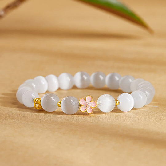 Sterling Silver Peach Blossom Bracelet