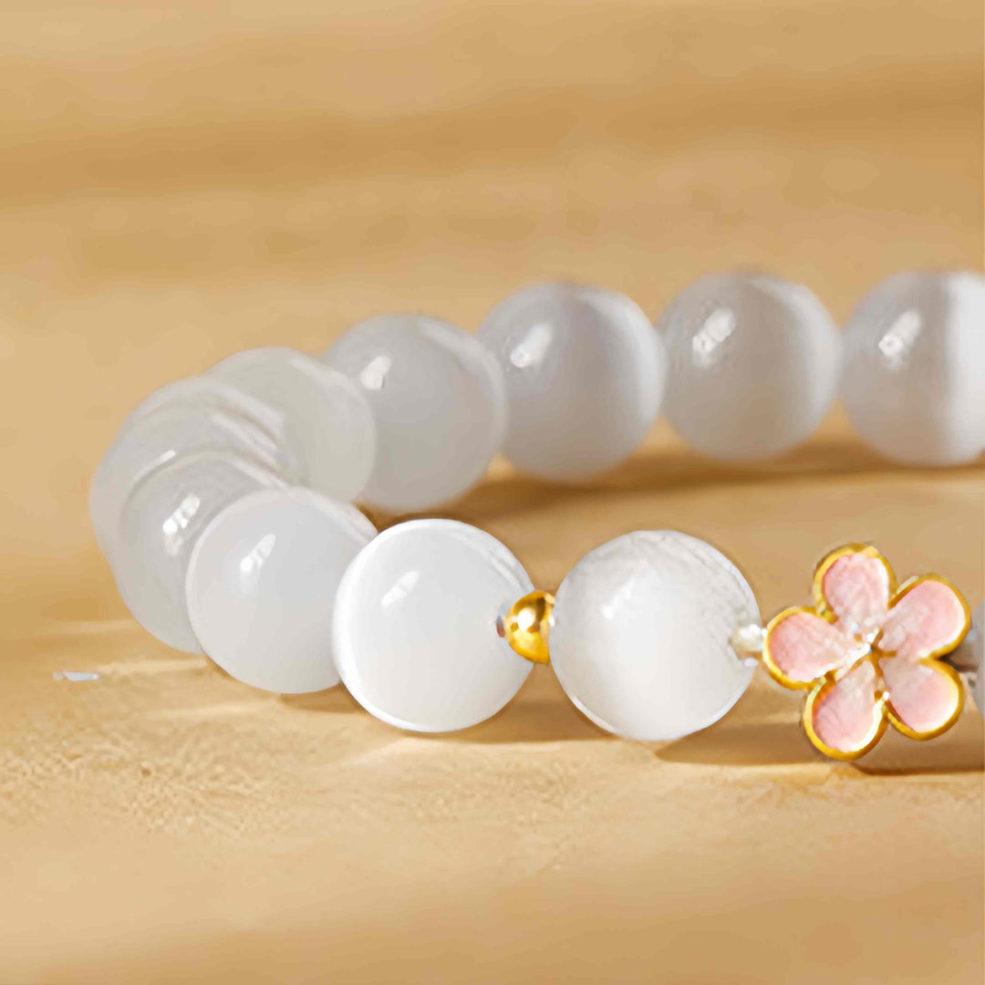 Sterling Silver Peach Blossom Bracelet