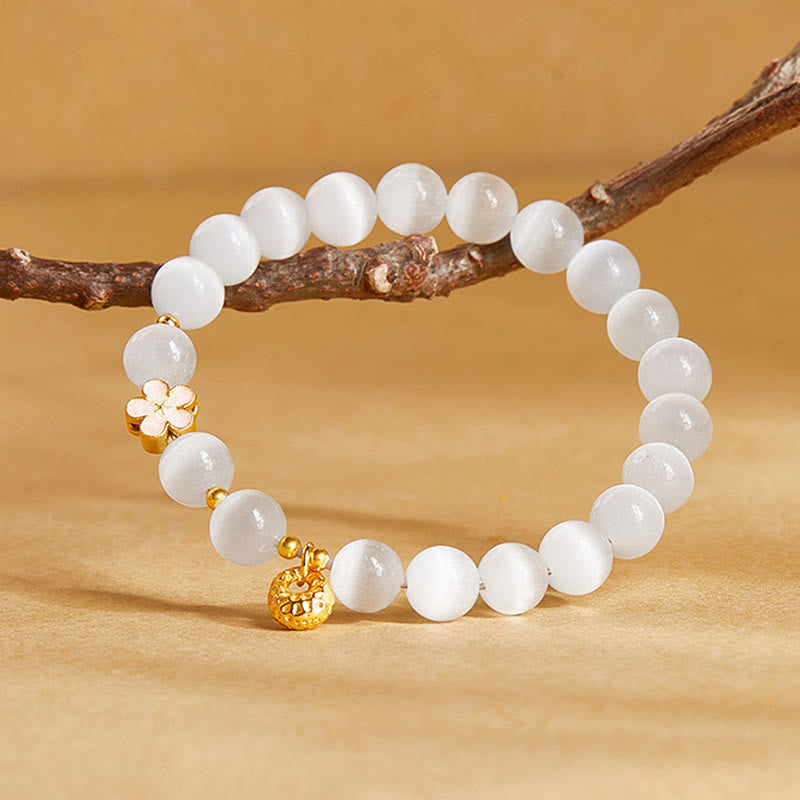 Sterling Silver Peach Blossom Bracelet