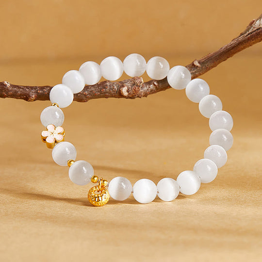 Sterling Silver Peach Blossom Bracelet