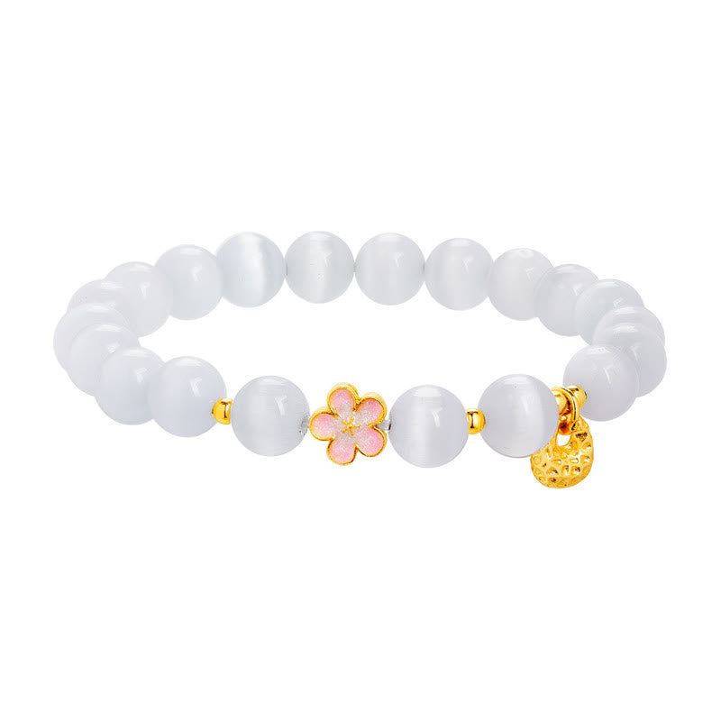 Sterling Silver Peach Blossom Bracelet