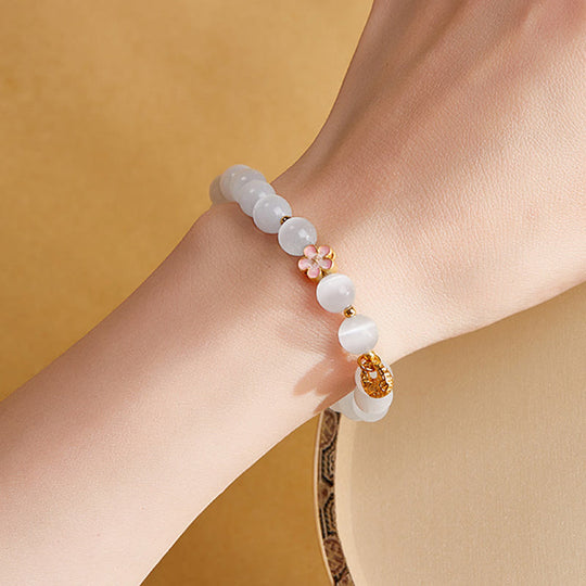 Sterling Silver Peach Blossom Bracelet