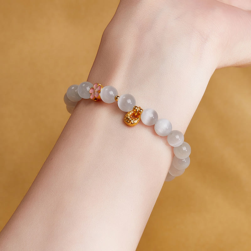 Sterling Silver Peach Blossom Bracelet