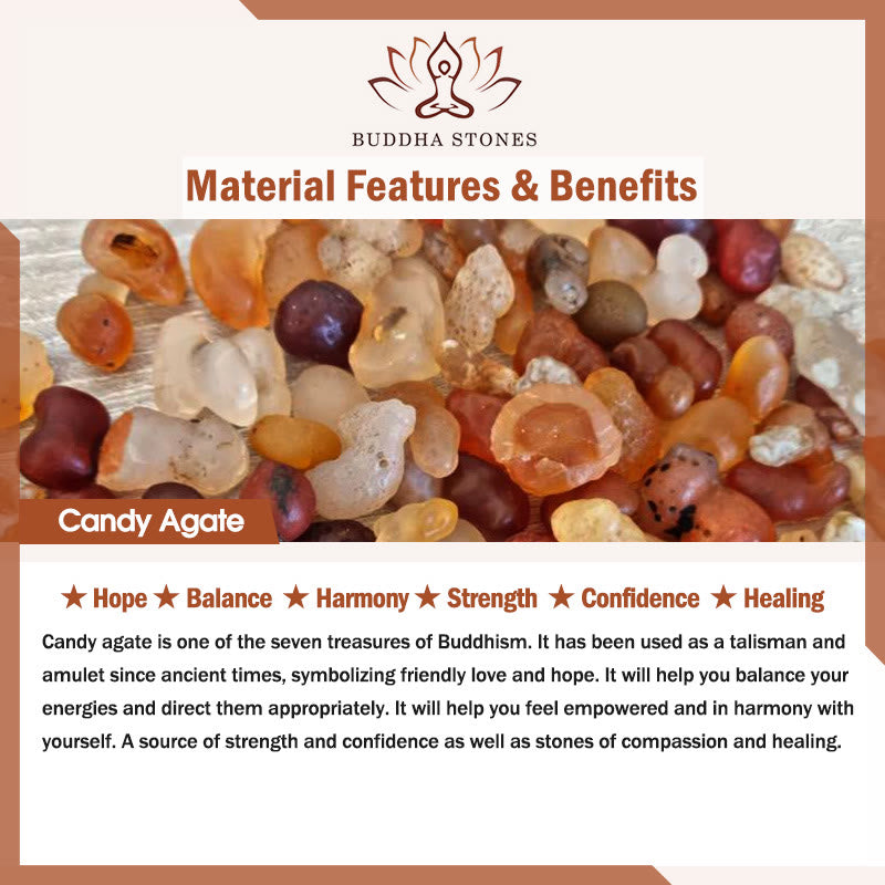 Liuli Candy Agate Healing Character Bracelet
