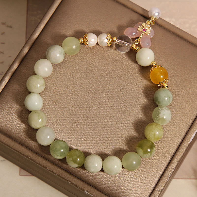 Natural Butterfly Serpentine Jade & Bracelet