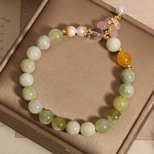 Natural Butterfly Serpentine Jade & Bracelet