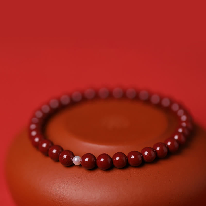 Gourd Pearl Cinnabar Blessing Beads Bracelet