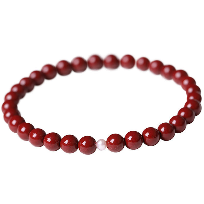Gourd Pearl Cinnabar Blessing Beads Bracelet