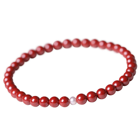 Gourd Pearl Cinnabar Blessing Beads Bracelet