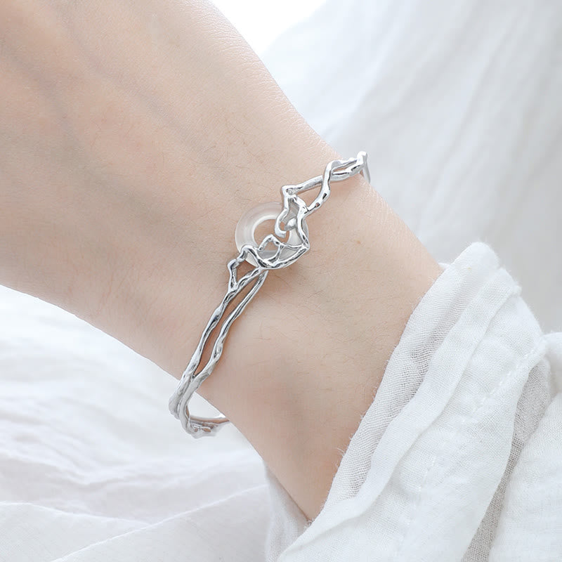 Sterling Silver Peace Buckle Bracelet