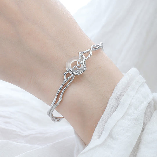 Sterling Silver Peace Buckle Bracelet