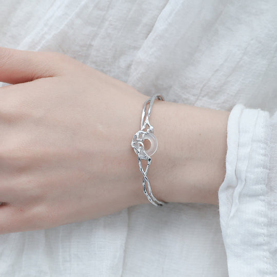 Sterling Silver Peace Buckle Bracelet