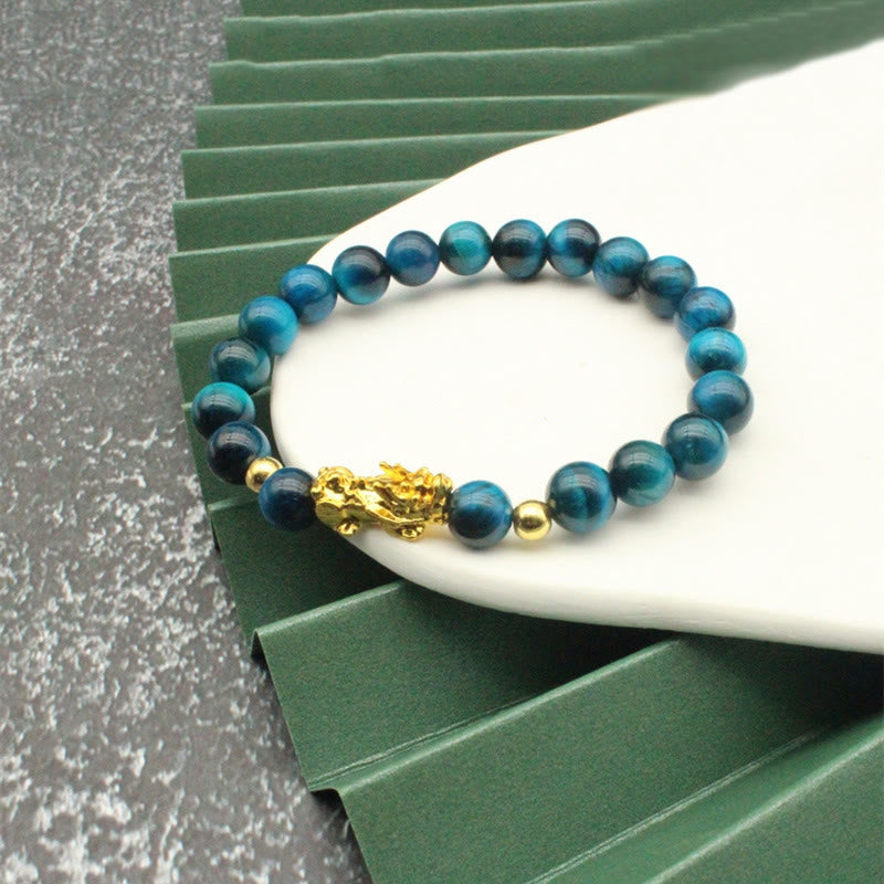 Colorful Tiger Eye Bead Pixiu Bracelet
