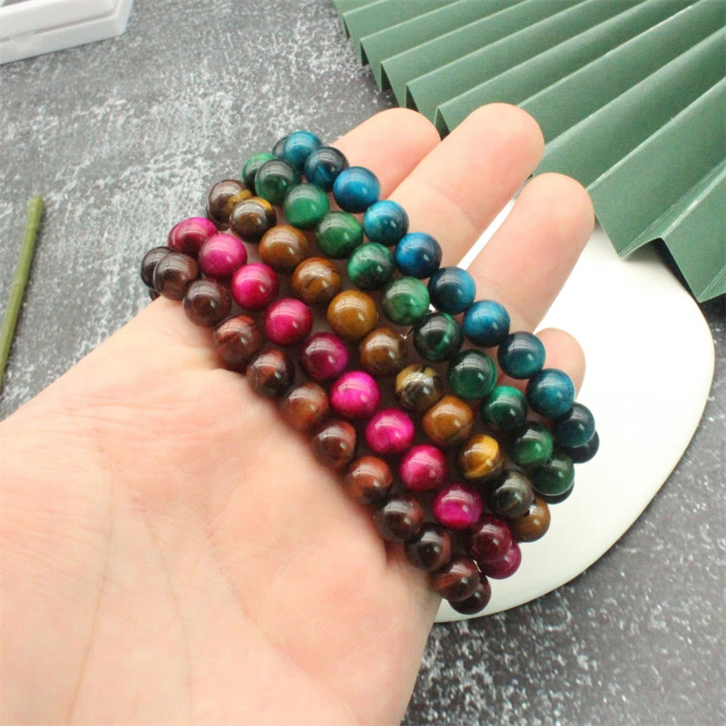 Colorful Tiger Eye Bead Pixiu Bracelet