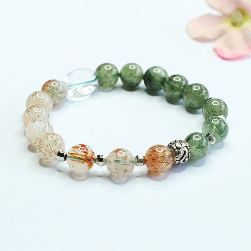 Natural Green Rutilated Quartz Super Bracelet