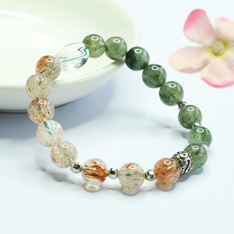 Natural Green Rutilated Quartz Super Bracelet