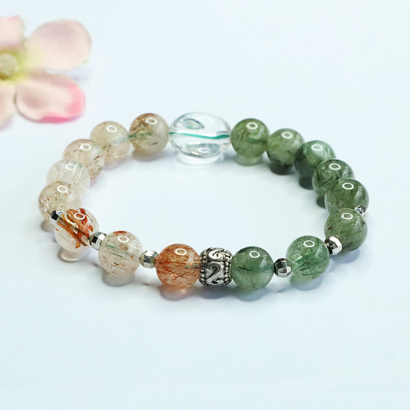 Natural Green Rutilated Quartz Super Bracelet