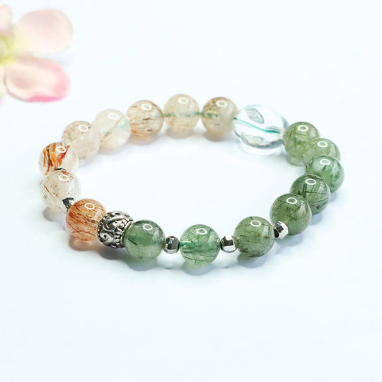 Natural Green Rutilated Quartz Super Bracelet