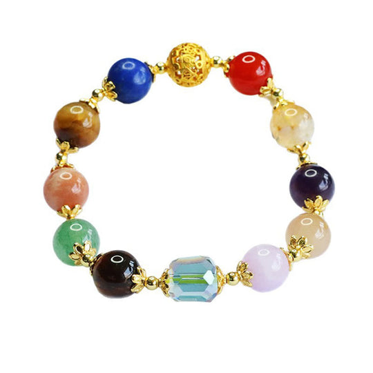 Natural Dunhuang Colorful Amethyst Lazurite Bracelet