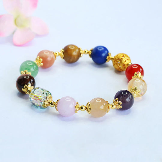 Natural Dunhuang Colorful Amethyst Lazurite Bracelet