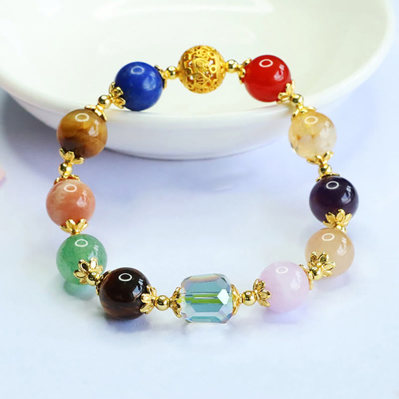 Natural Dunhuang Colorful Amethyst Lazurite Bracelet
