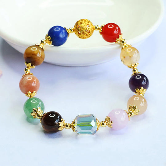 Natural Dunhuang Colorful Amethyst Lazurite Bracelet
