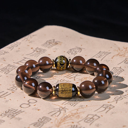 Courage Bracelet: Ice Obsidian Gold-stamped