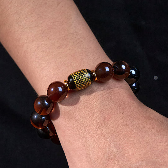 Courage Bracelet: Ice Obsidian Gold-stamped