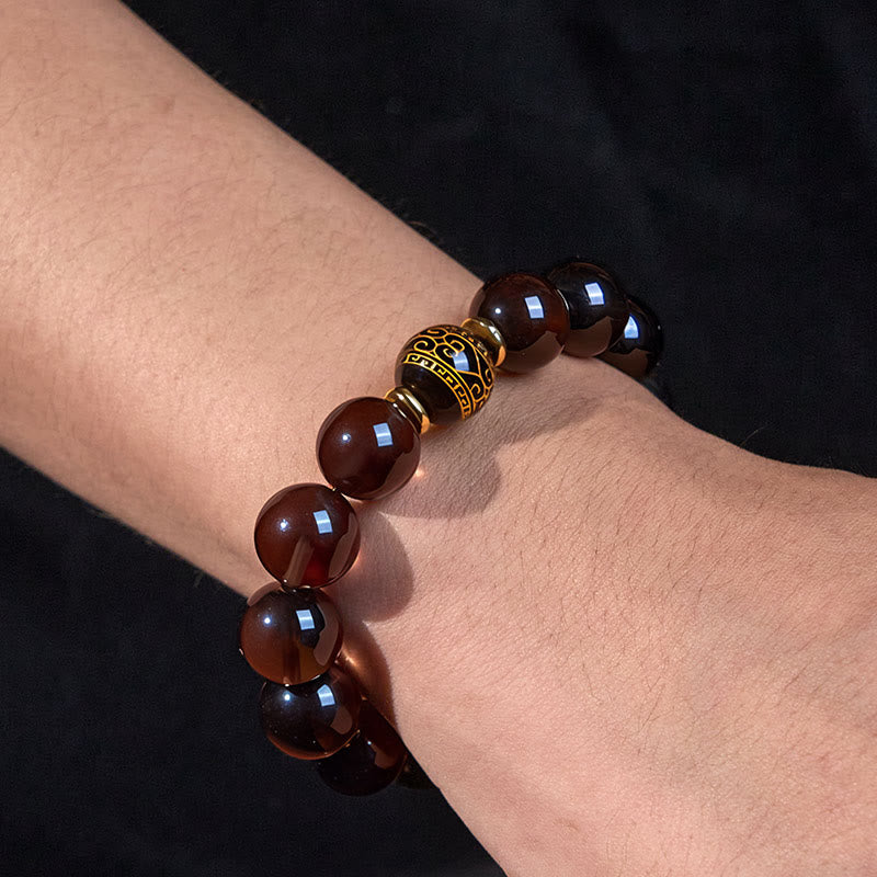 Courage Bracelet: Ice Obsidian Gold-stamped