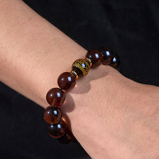 Courage Bracelet: Ice Obsidian Gold-stamped