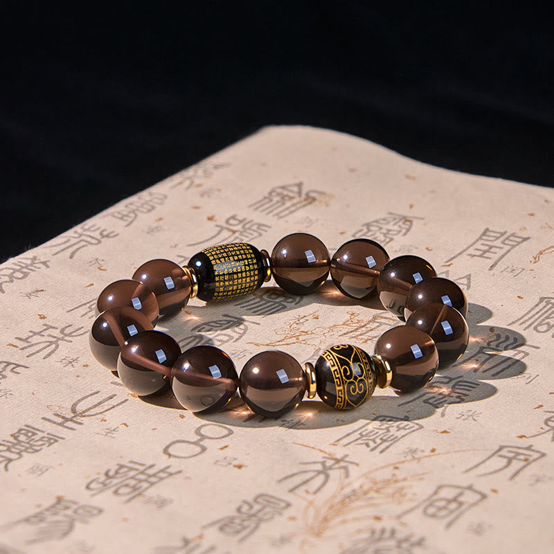 Courage Bracelet: Ice Obsidian Gold-stamped