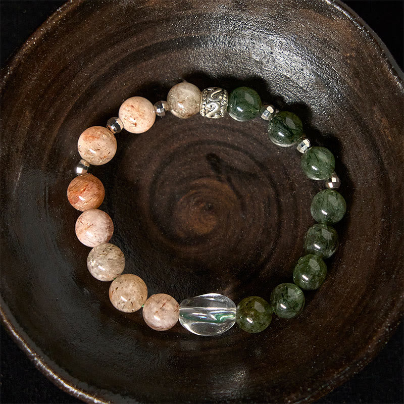 Natural Green Rutilated Quartz Super Bracelet