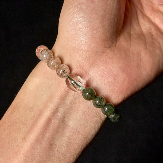 Natural Green Rutilated Quartz Super Bracelet