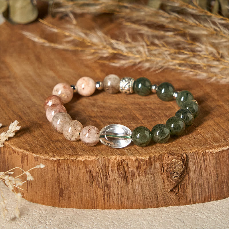 Natural Green Rutilated Quartz Super Bracelet