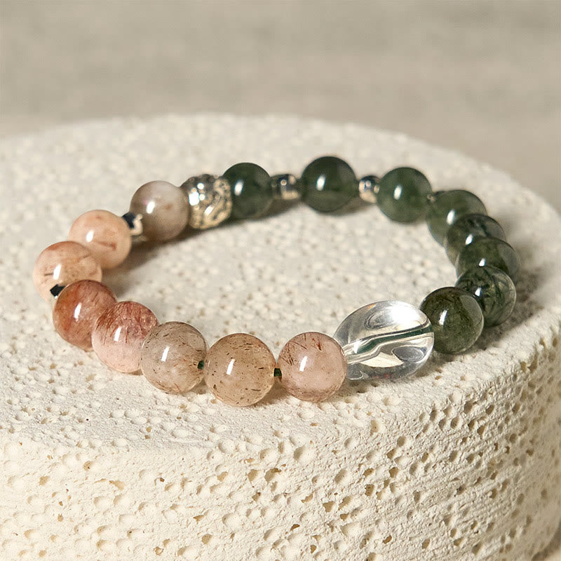 Natural Green Rutilated Quartz Super Bracelet