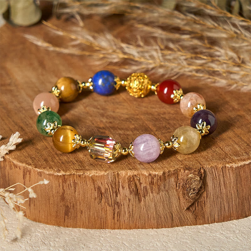 Natural Dunhuang Colorful Amethyst Lazurite Bracelet