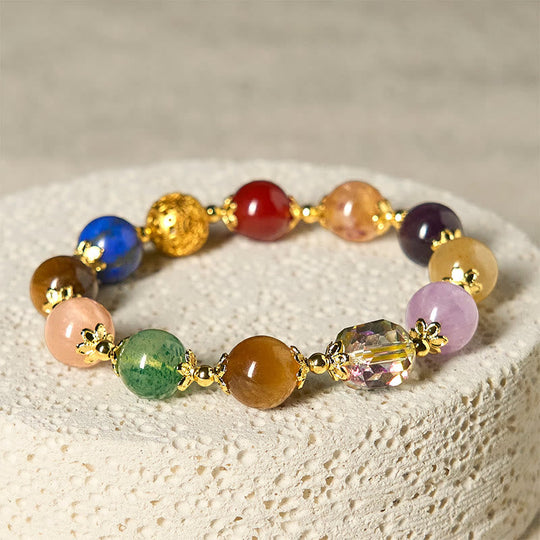 Natural Dunhuang Colorful Amethyst Lazurite Bracelet
