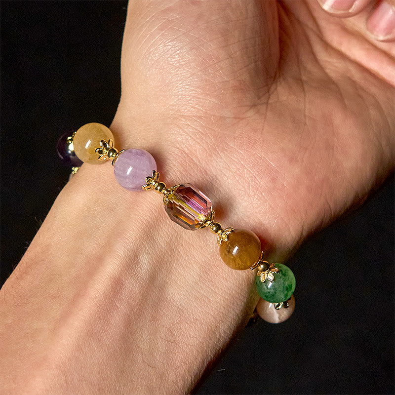 Natural Dunhuang Colorful Amethyst Lazurite Bracelet