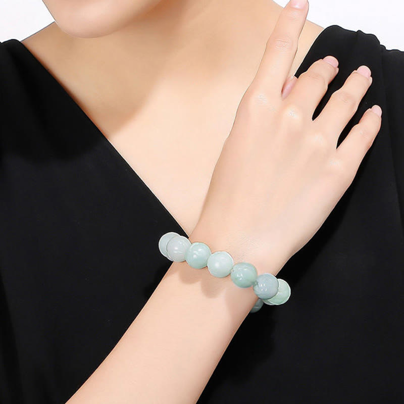 Natural Jade Lotus Carving Prosperity Bracelet