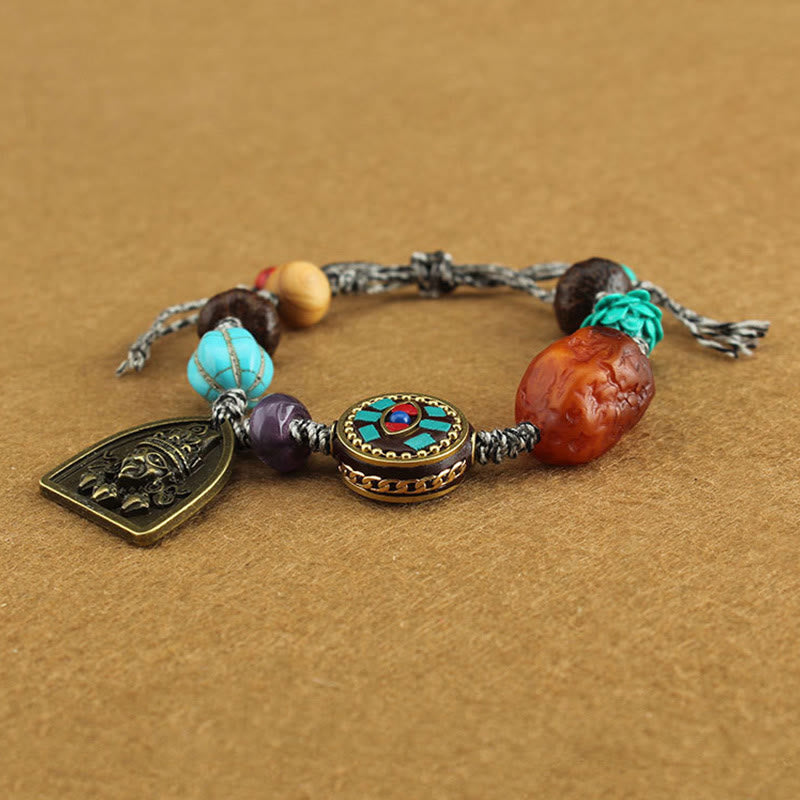 Buddha' Eye Turquoise Lotus Protection Bracelet