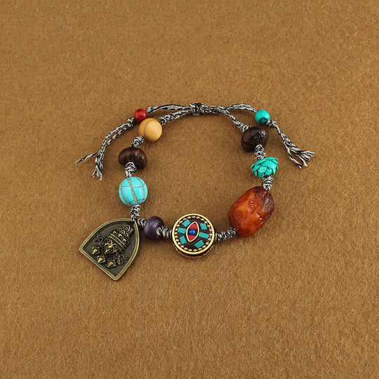 Buddha' Eye Turquoise Lotus Protection Bracelet