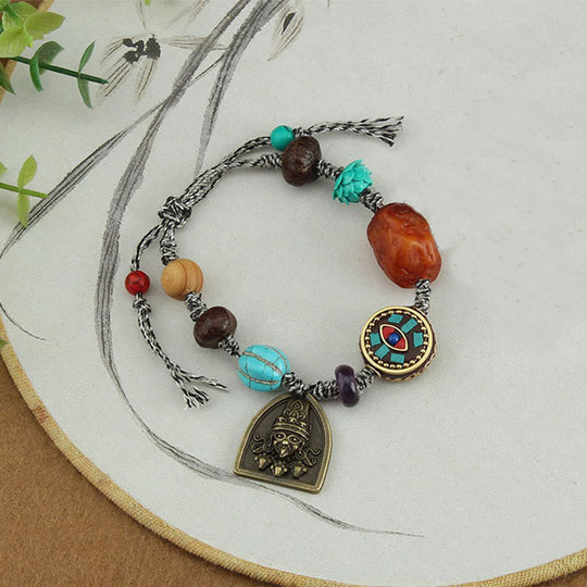 Buddha' Eye Turquoise Lotus Protection Bracelet