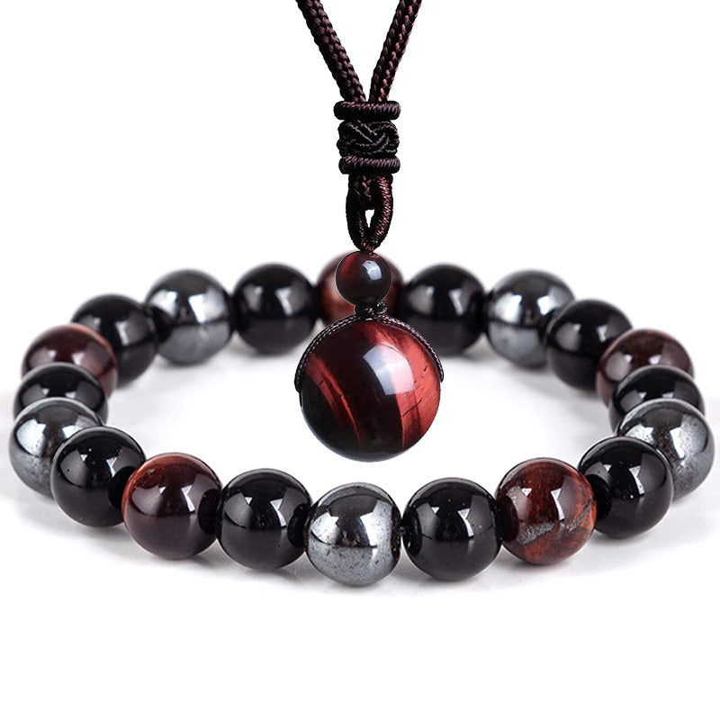 Tiger' Eye Necklace Set Bracelet