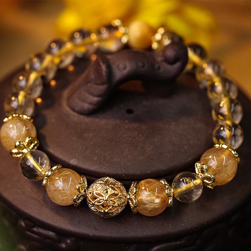 Prosperity Protection Natural Citrine, Amethyst, Bracelet