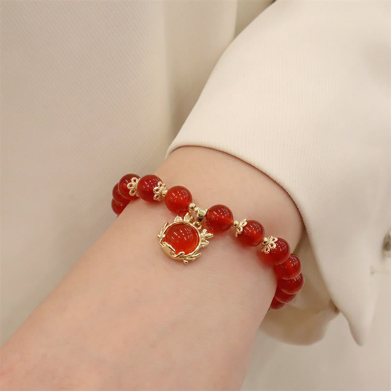 Year The Dragon Red Agate Bracelet