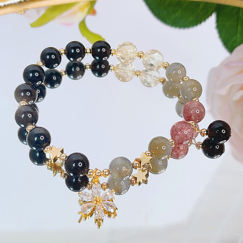 Natural Silver Sheen Obsidian Love Bracelet