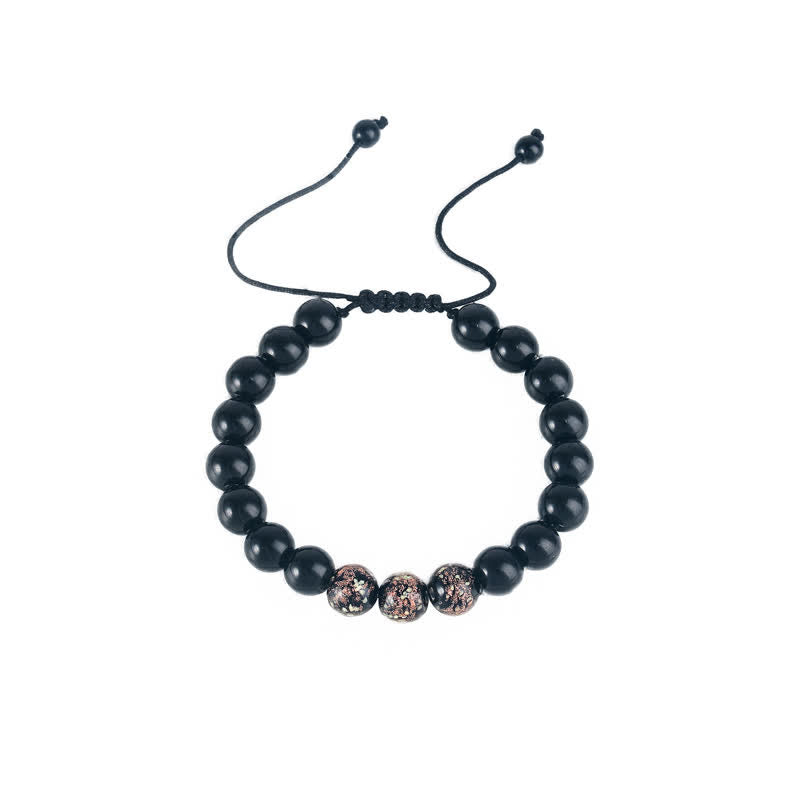 Black Obsidian Glow Strength Bracelet