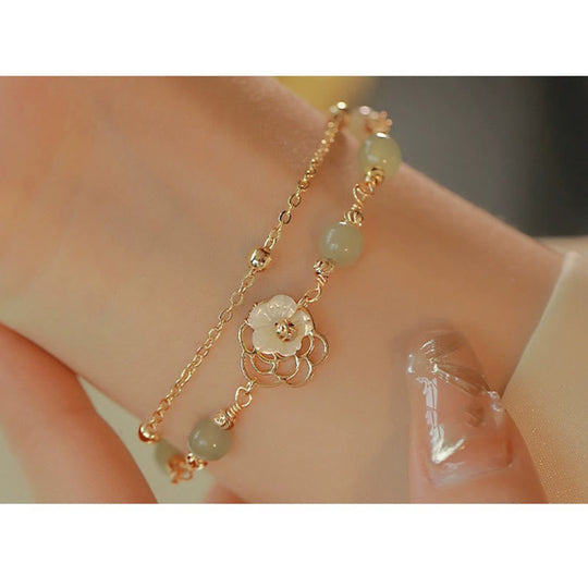 Double Layer Luck 14k Gold Bracelet