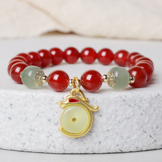 Year The Dragon Red Agate Bracelet