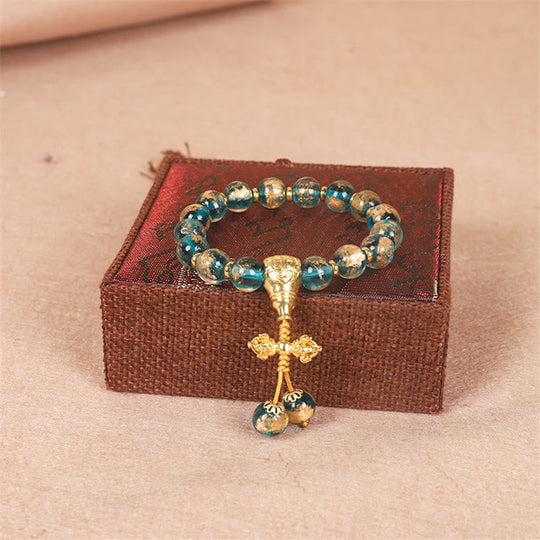 Gold Dorje Vajra Strength Bead Bracelet
